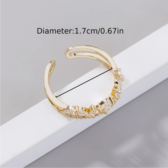 Double Layer Gold Crystal Floral Ring - Picture 6 of 6